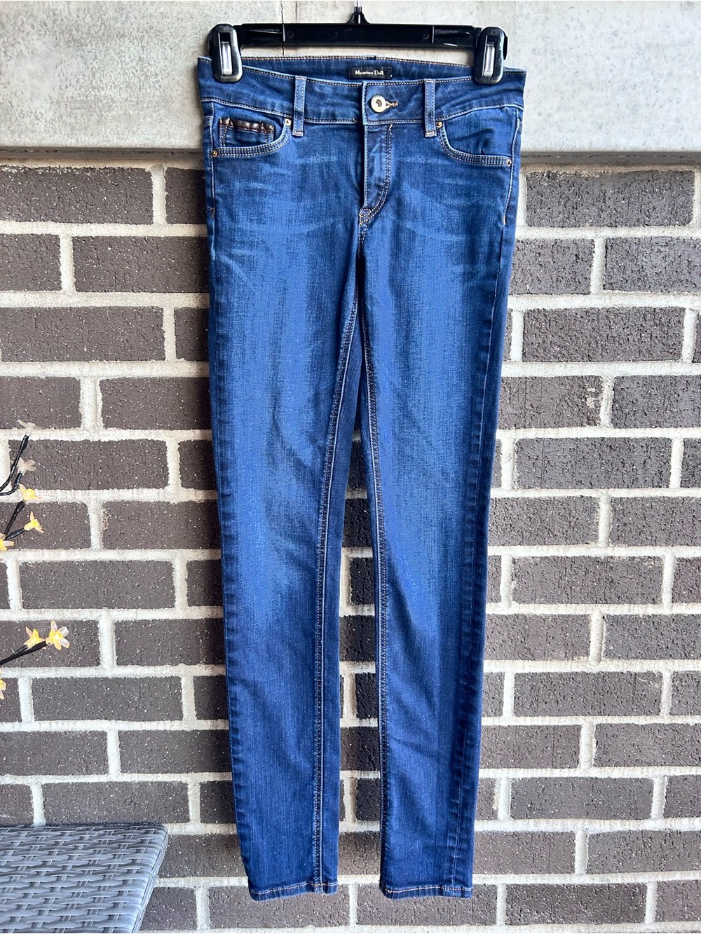 Massimo Dutti Blue Skinny Stretch Jeans Size 2